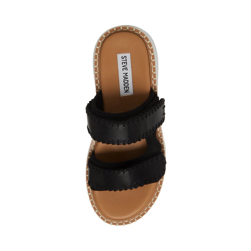 Black Steve Madden Otto Women's Slides | PH 4371ULI